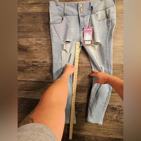 Wax Jean Light Blue Ripped Skinny Jeans - Picture 5 of 9